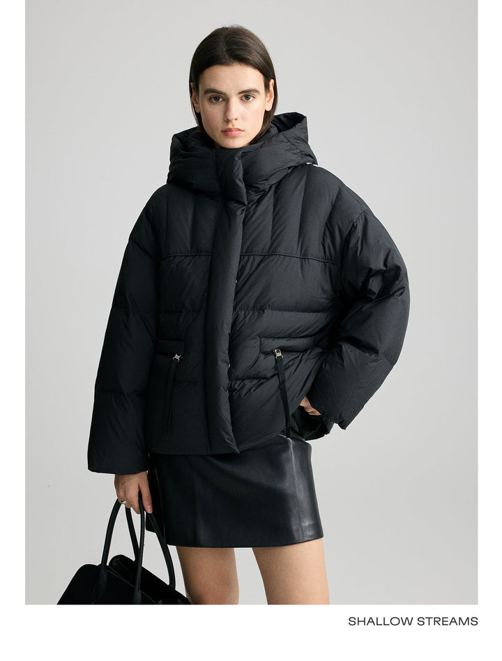 Classic Black Hooded Down Puffer Jacket SSCJ0078