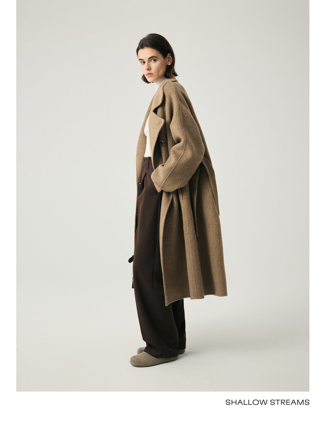 Camel Wool Wrap Coat SSWC0087