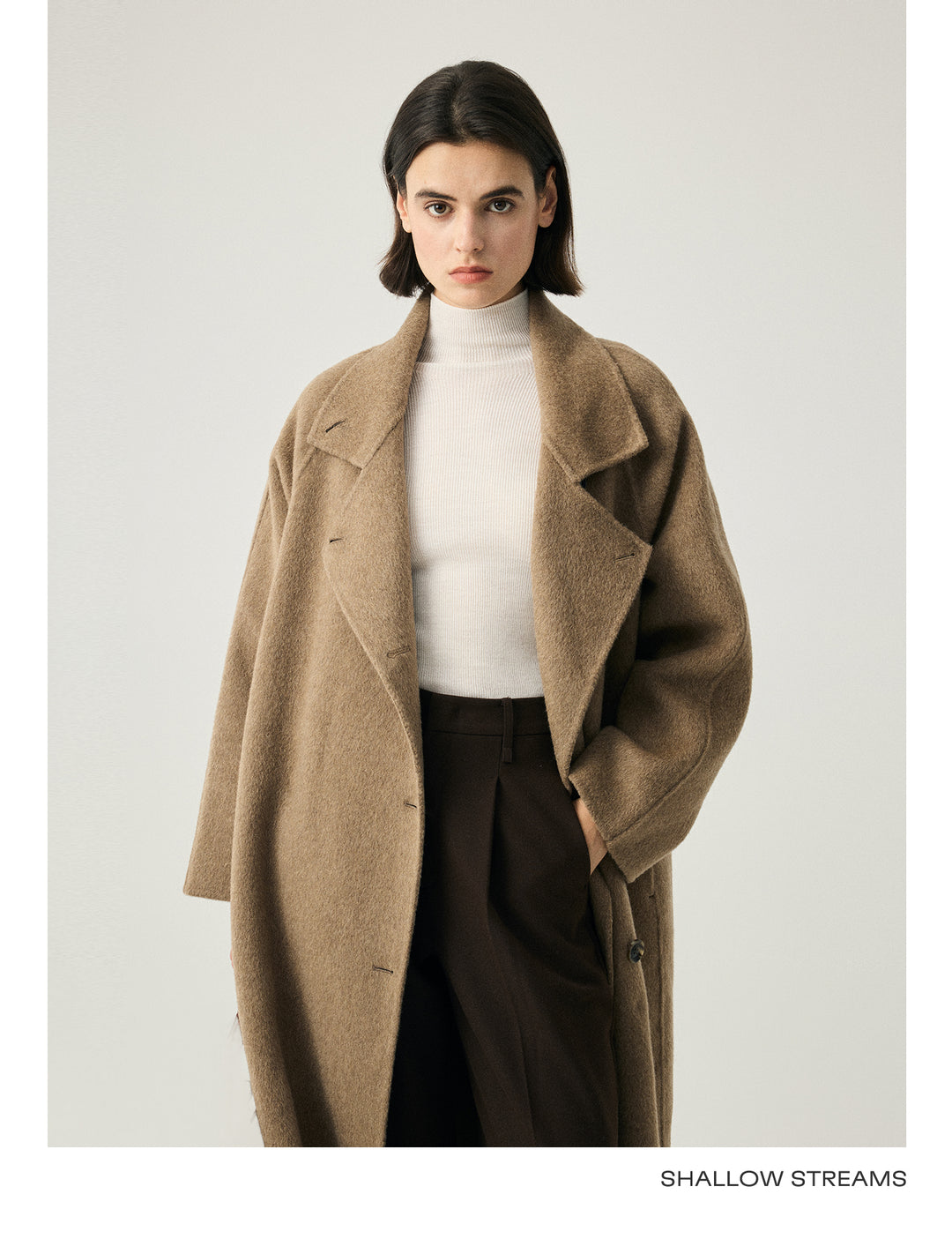 Camel Wool Wrap Coat SSWC0087