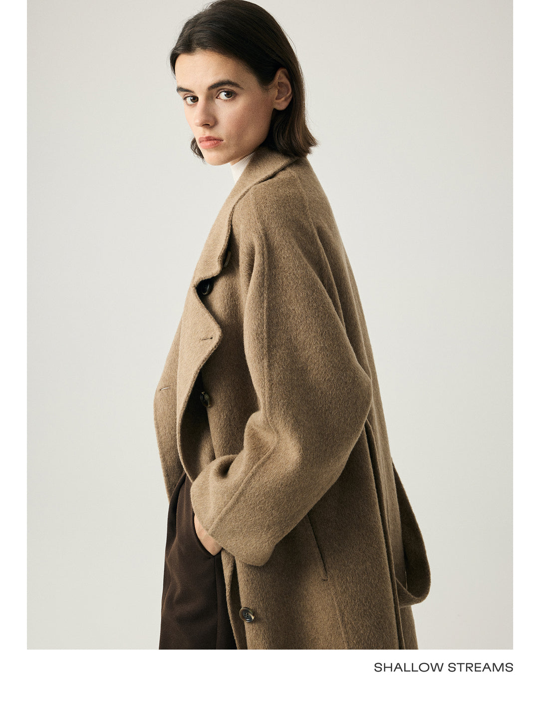 Camel Wool Wrap Coat SSWC0087