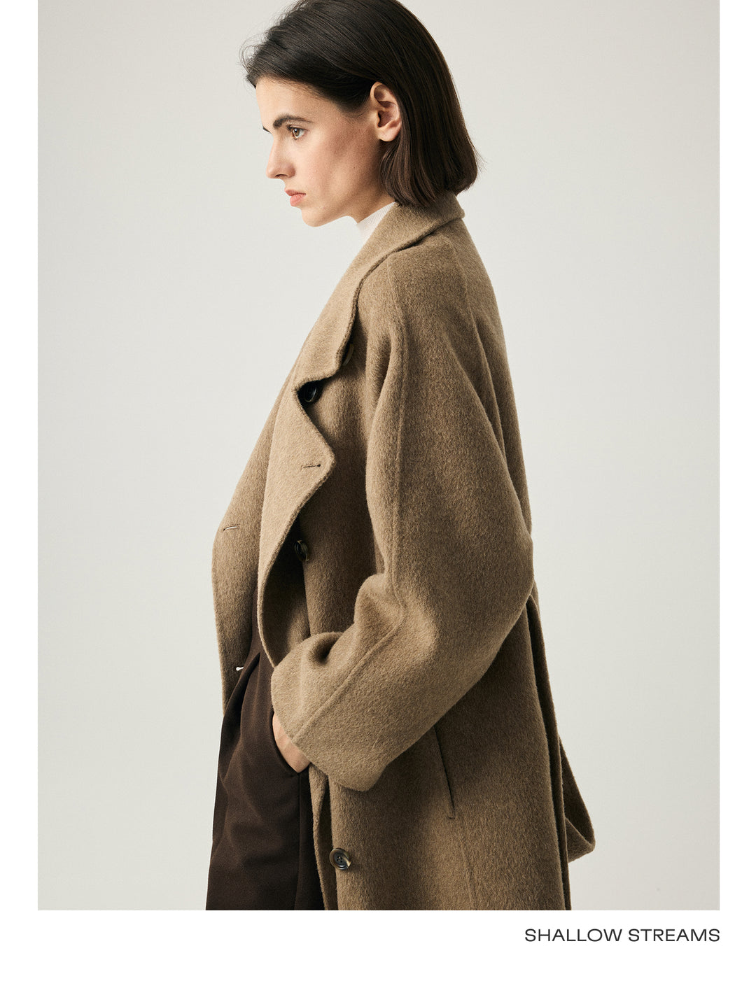 Camel Wool Wrap Coat SSWC0087