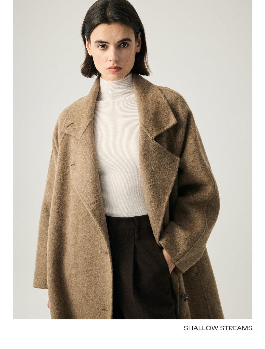Camel Wool Wrap Coat SSWC0087