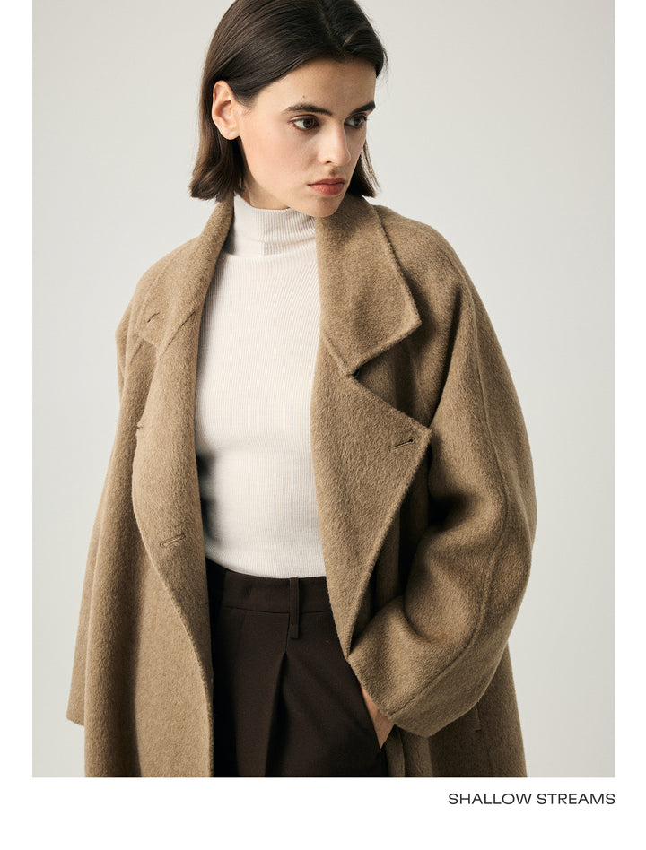 Camel Wool Wrap Coat SSWC0087