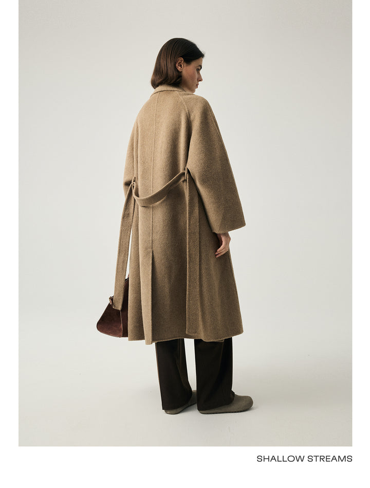 Camel Wool Wrap Coat SSWC0087