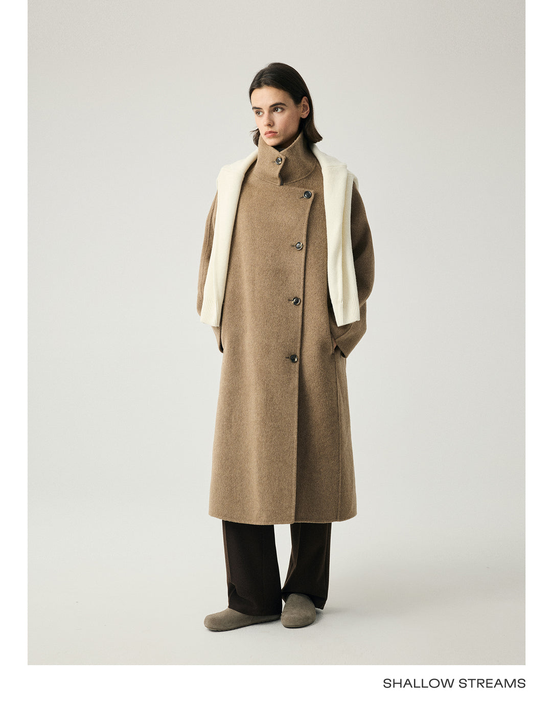Camel Wool Wrap Coat SSWC0087