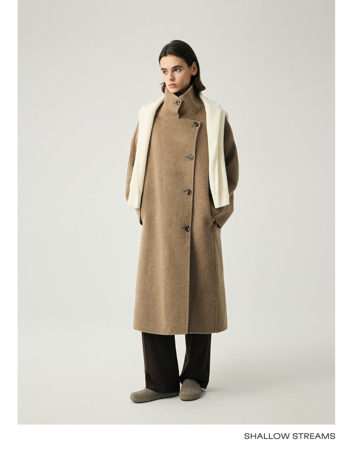 Camel Wool Wrap Coat SSWC0087