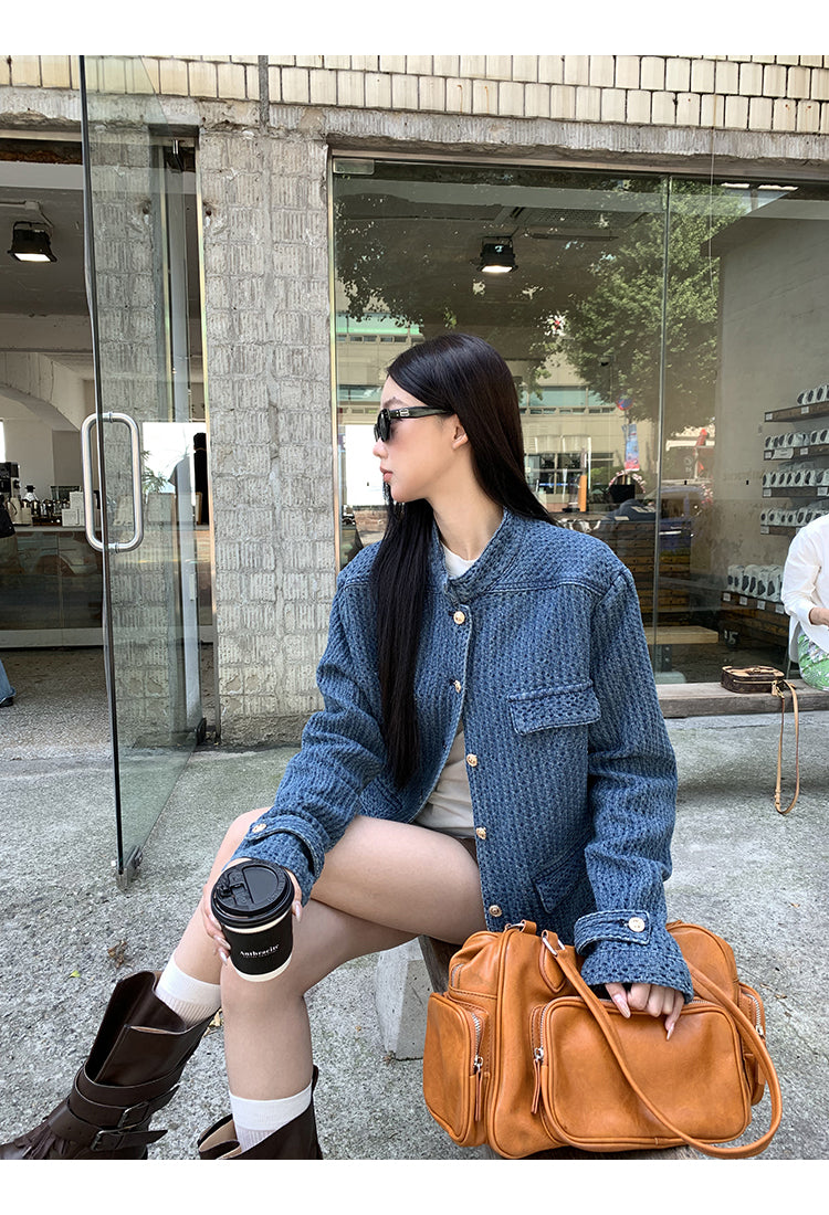 Indigo Waffle Texture Jacket HRGTJ0265