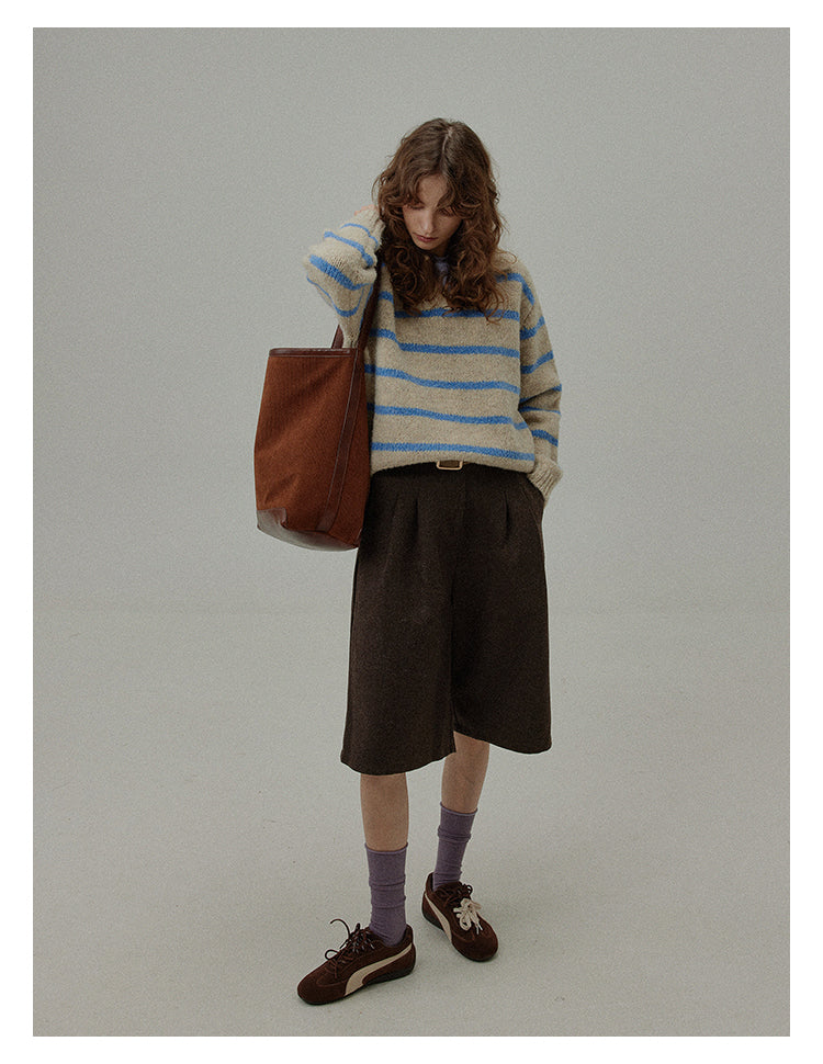 Wool Blend Relaxed Bermuda Shorts BMBS0273