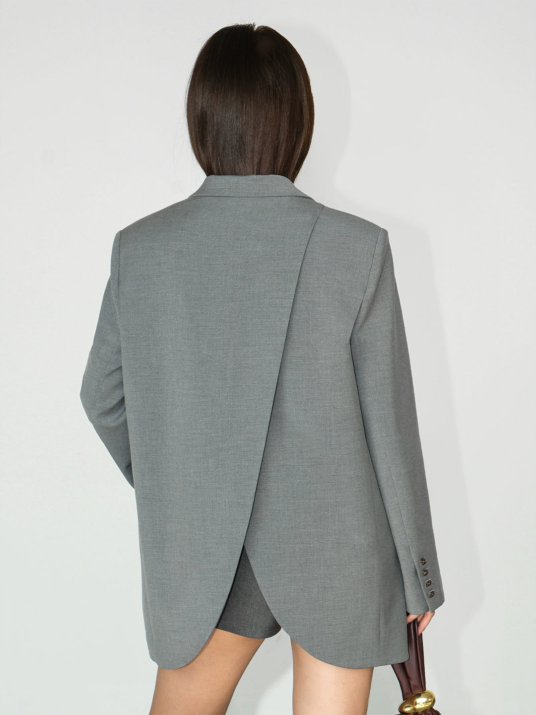 Asymmetrical Split-Hem Blazer NHSB0135