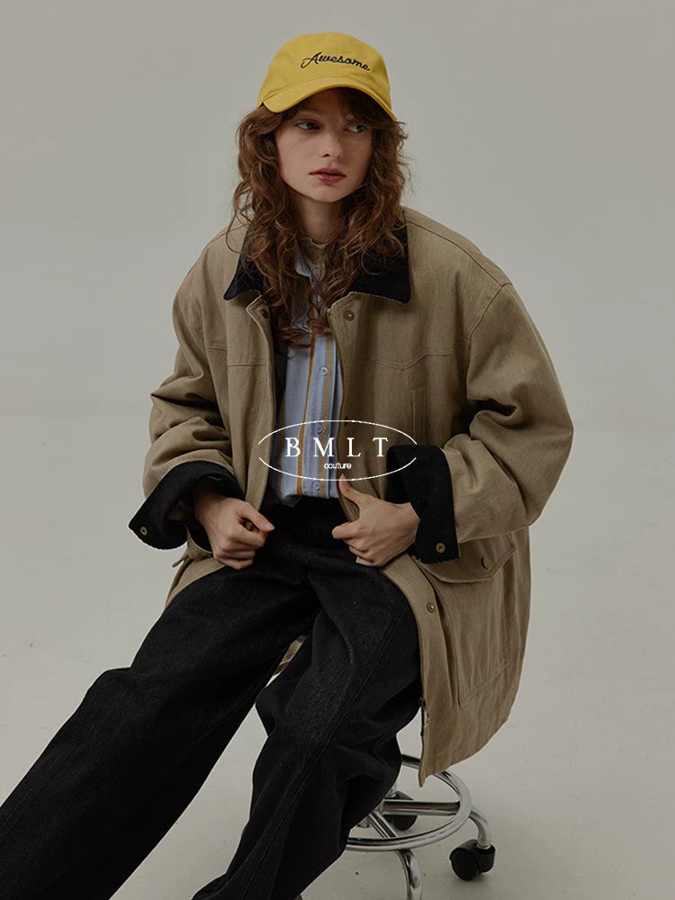 Urban Khaki Oversized Cotton Jacket BMCJ0271