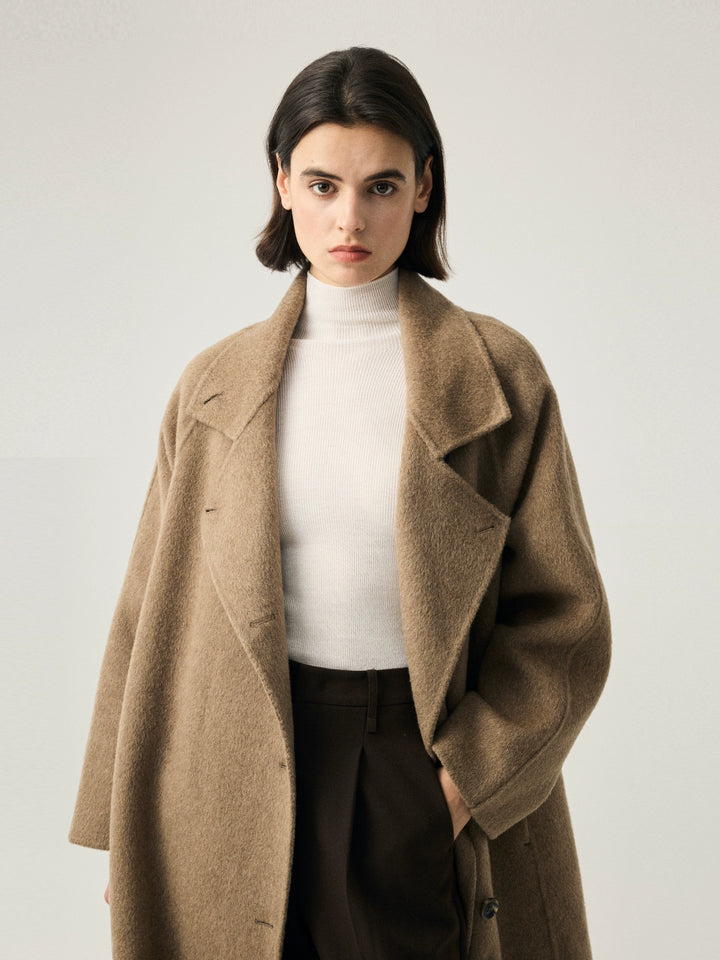 Camel Wool Wrap Coat SSWC0087