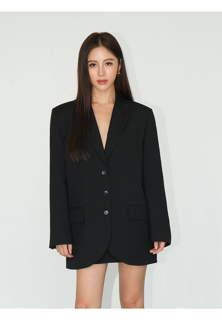 Asymmetrical Split-Hem Blazer NHSB0135