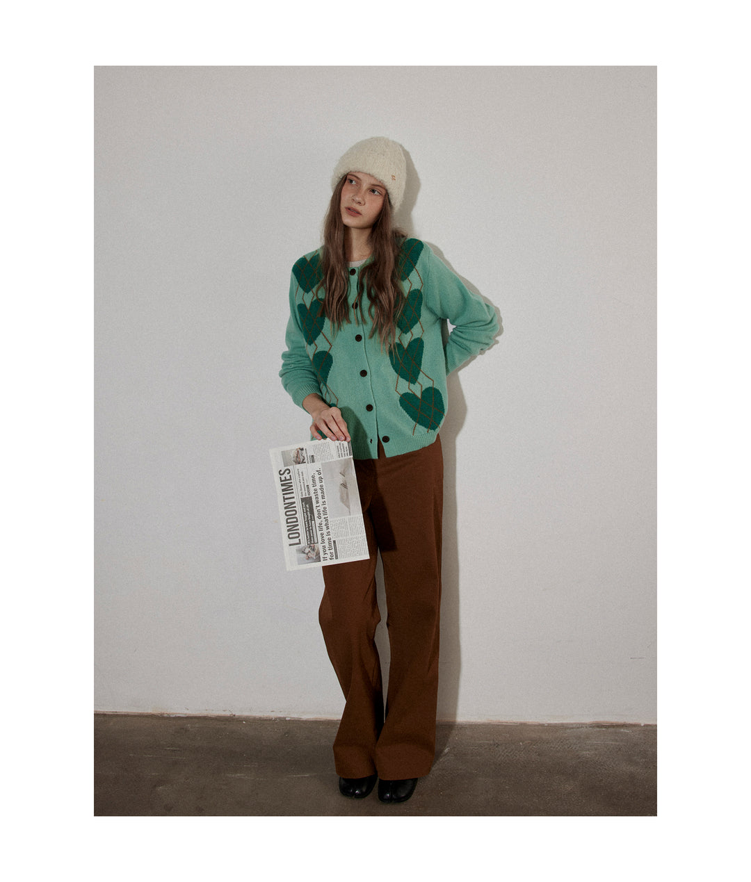 Argyle Heart Knit Cardigan LCAC0279