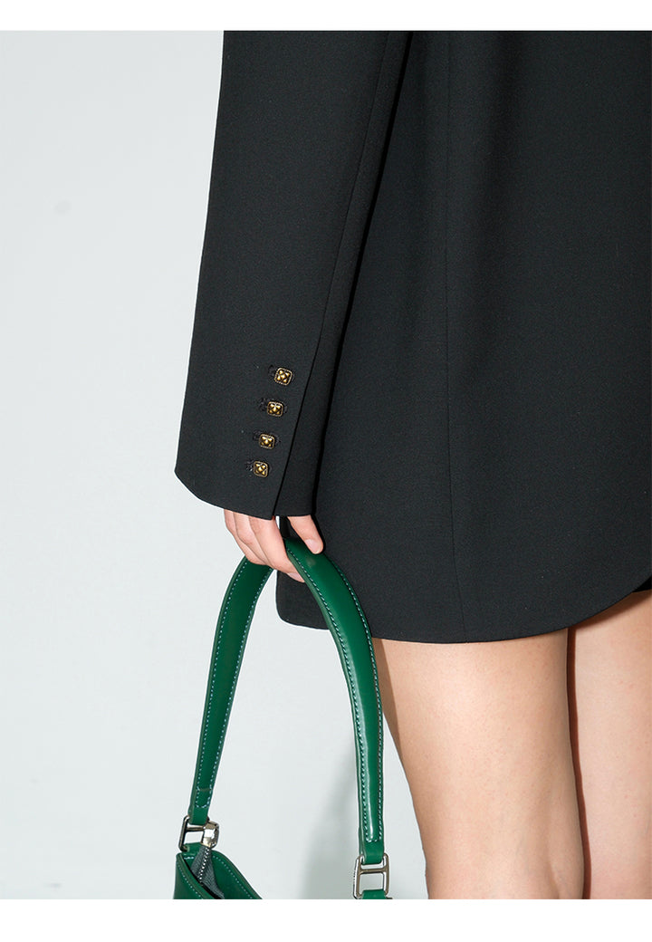 Asymmetrical Split-Hem Blazer NHSB0135