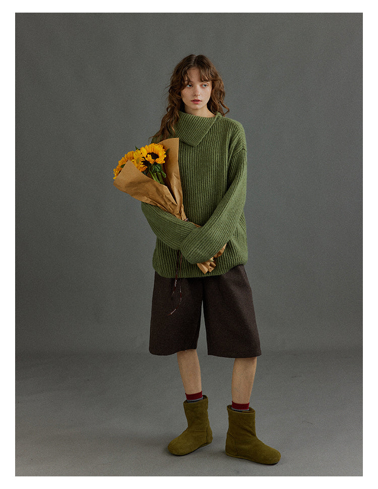 Wool Blend Relaxed Bermuda Shorts BMBS0273
