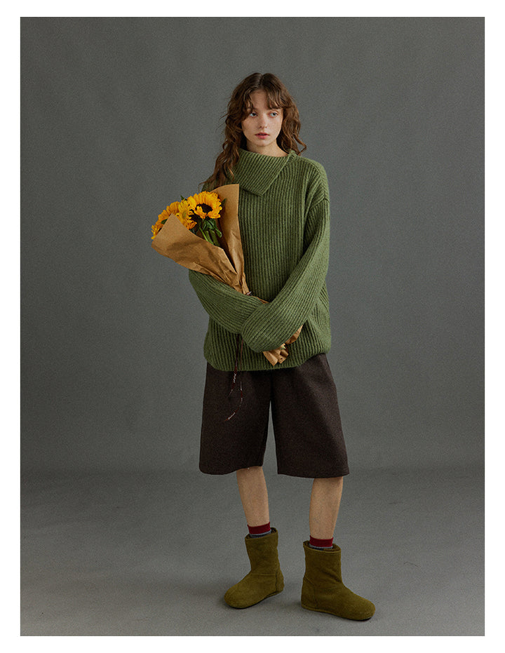 Wool Blend Relaxed Bermuda Shorts BMBS0273