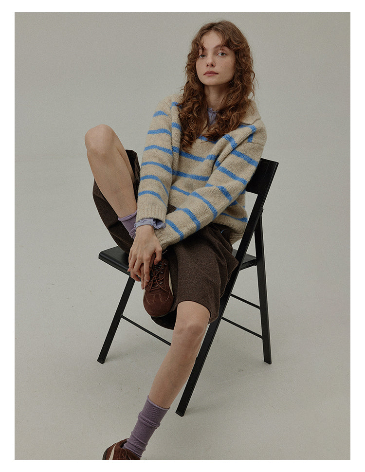 Wool Blend Relaxed Bermuda Shorts BMBS0273