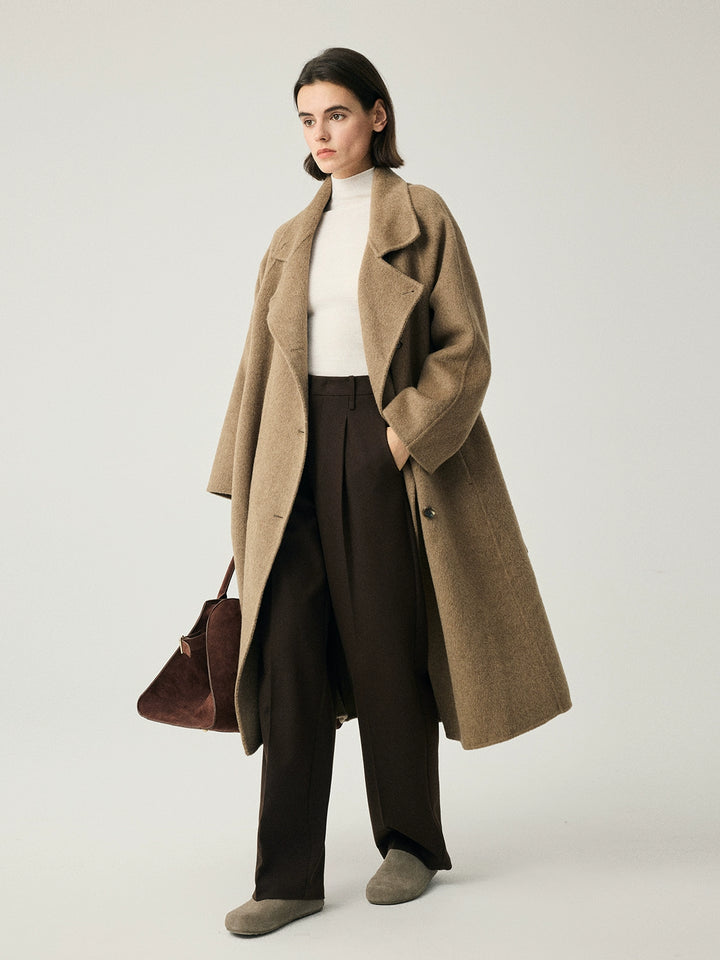 Camel Wool Wrap Coat SSWC0087