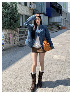 Indigo Waffle Texture Jacket HRGTJ0265
