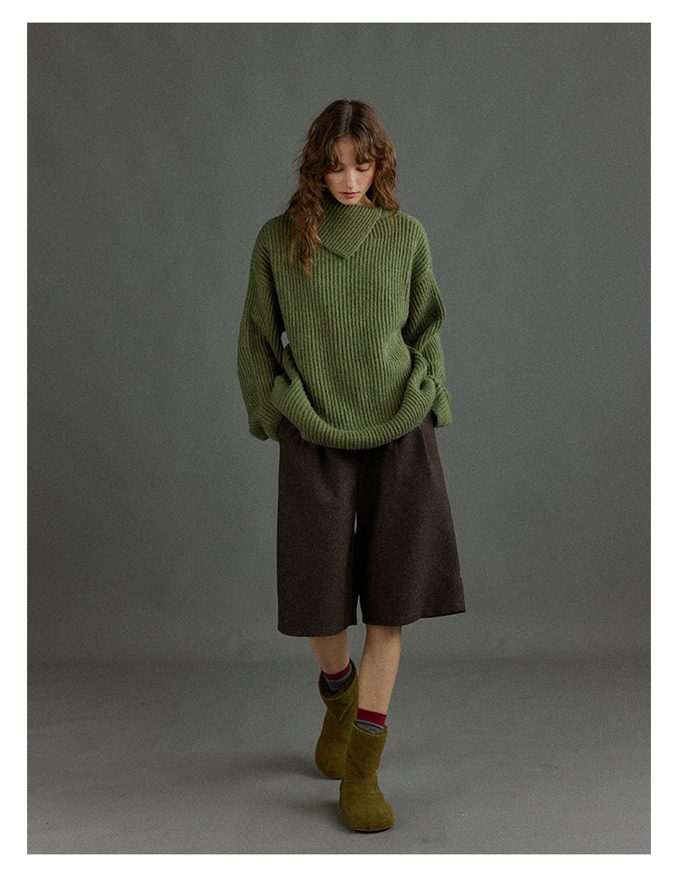 Wool Blend Relaxed Bermuda Shorts BMBS0273