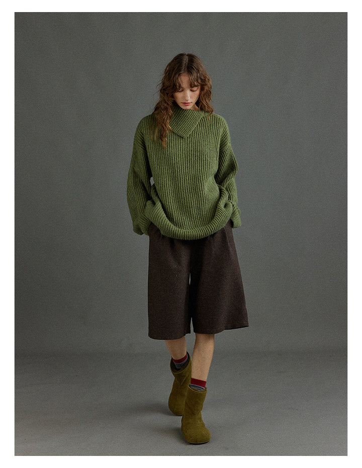 Wool Blend Relaxed Bermuda Shorts BMBS0273