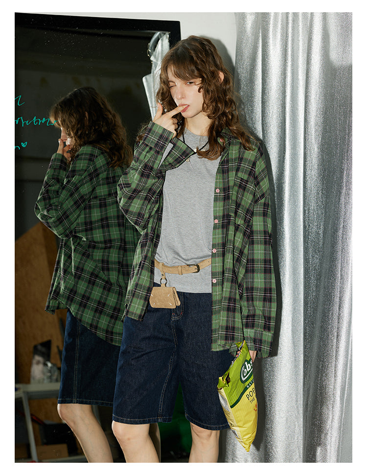 Grass Green Plaid Shirt BMPS0270