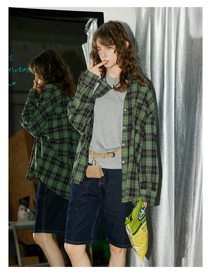 Grass Green Plaid Shirt BMPS0270