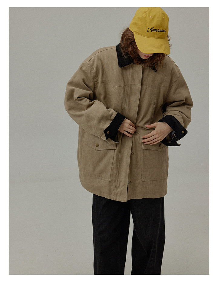 Urban Khaki Oversized Cotton Jacket BMCJ0271