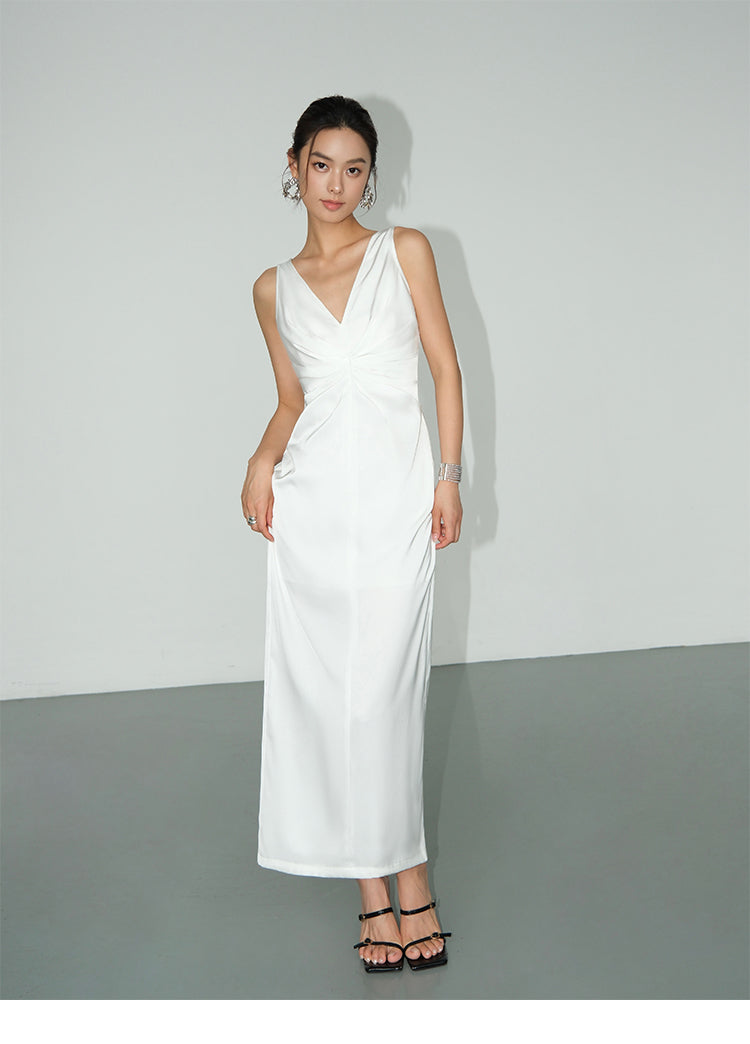 Satin Drape Dress NHSD0167