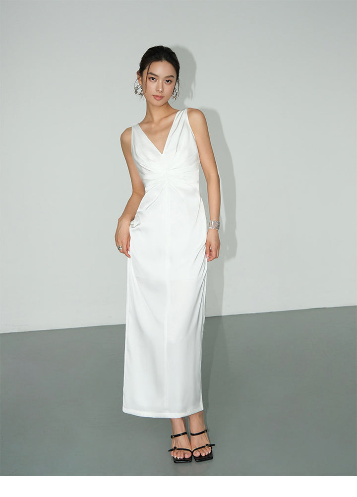 Satin Drape Dress NHSD0167