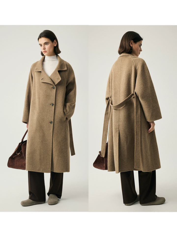 Camel Wool Wrap Coat SSWC0087