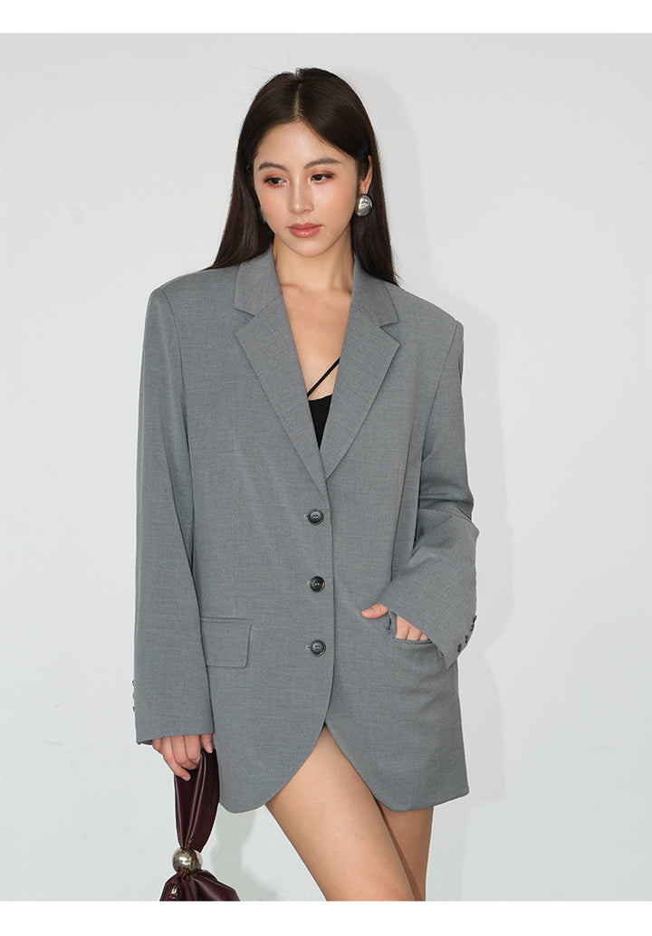 Asymmetrical Split-Hem Blazer NHSB0135