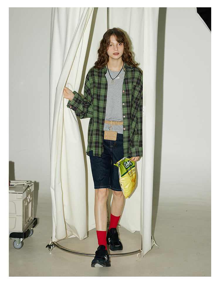 Grass Green Plaid Shirt BMPS0270