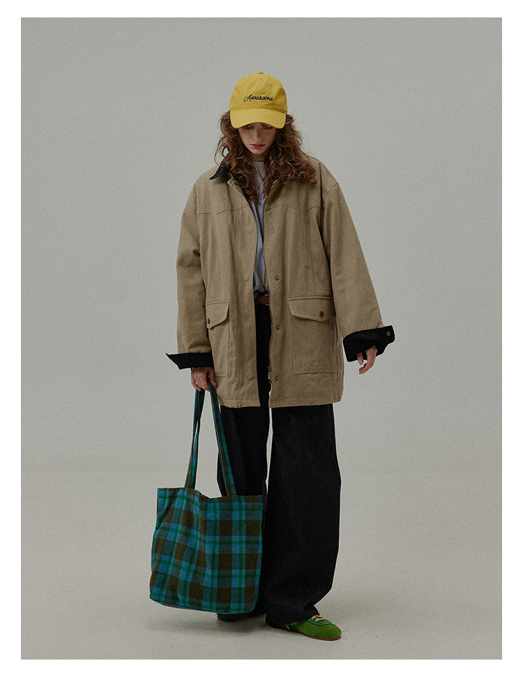 Urban Khaki Oversized Cotton Jacket BMCJ0271