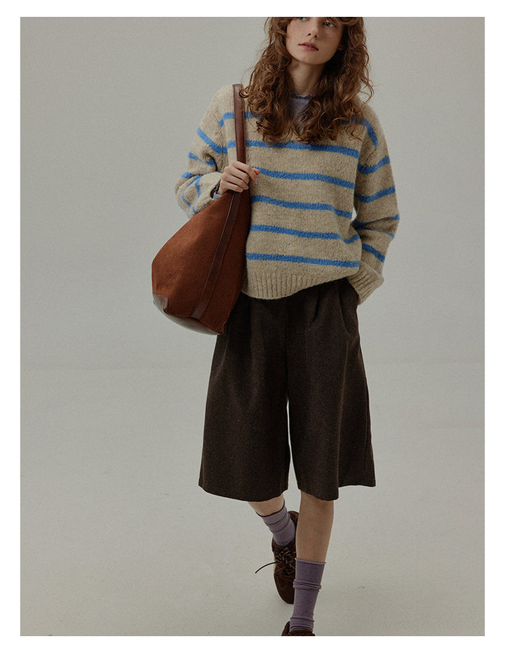 Wool Blend Relaxed Bermuda Shorts BMBS0273