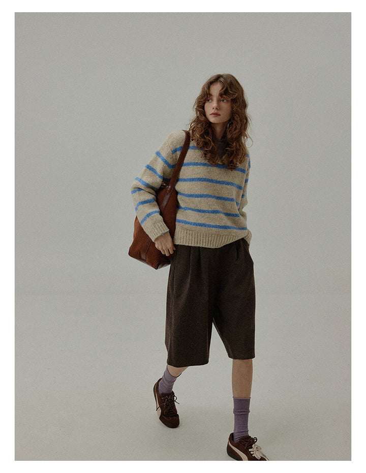 Wool Blend Relaxed Bermuda Shorts BMBS0273