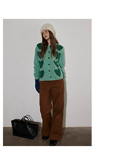 Argyle Heart Knit Cardigan LCAC0279