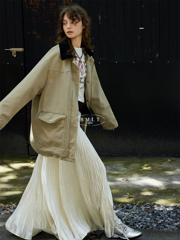 Urban Khaki Oversized Cotton Jacket BMCJ0271