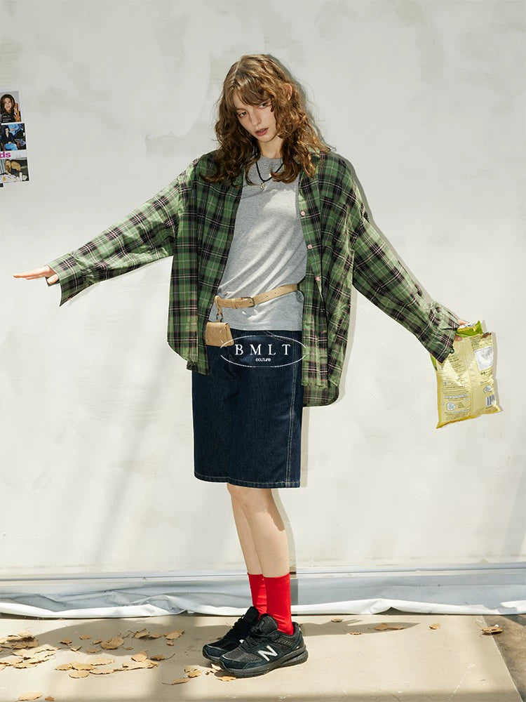 Grass Green Plaid Shirt BMPS0270