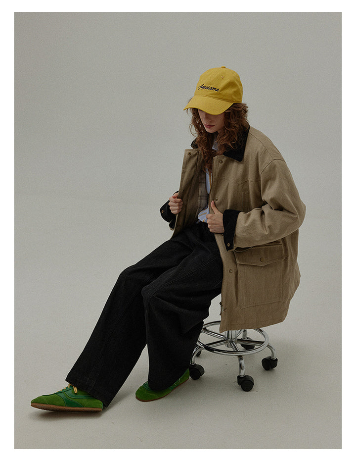 Urban Khaki Oversized Cotton Jacket BMCJ0271