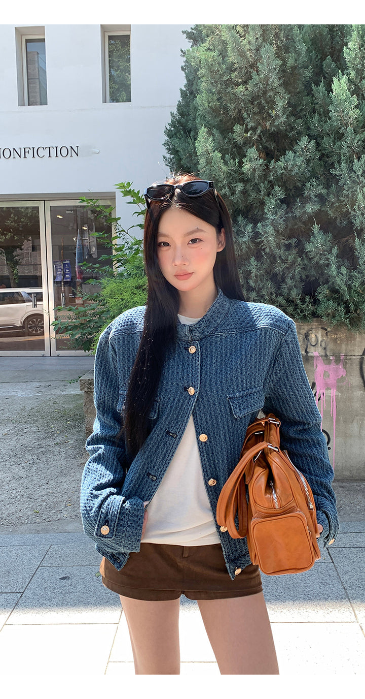 Indigo Waffle Texture Jacket HRGTJ0265