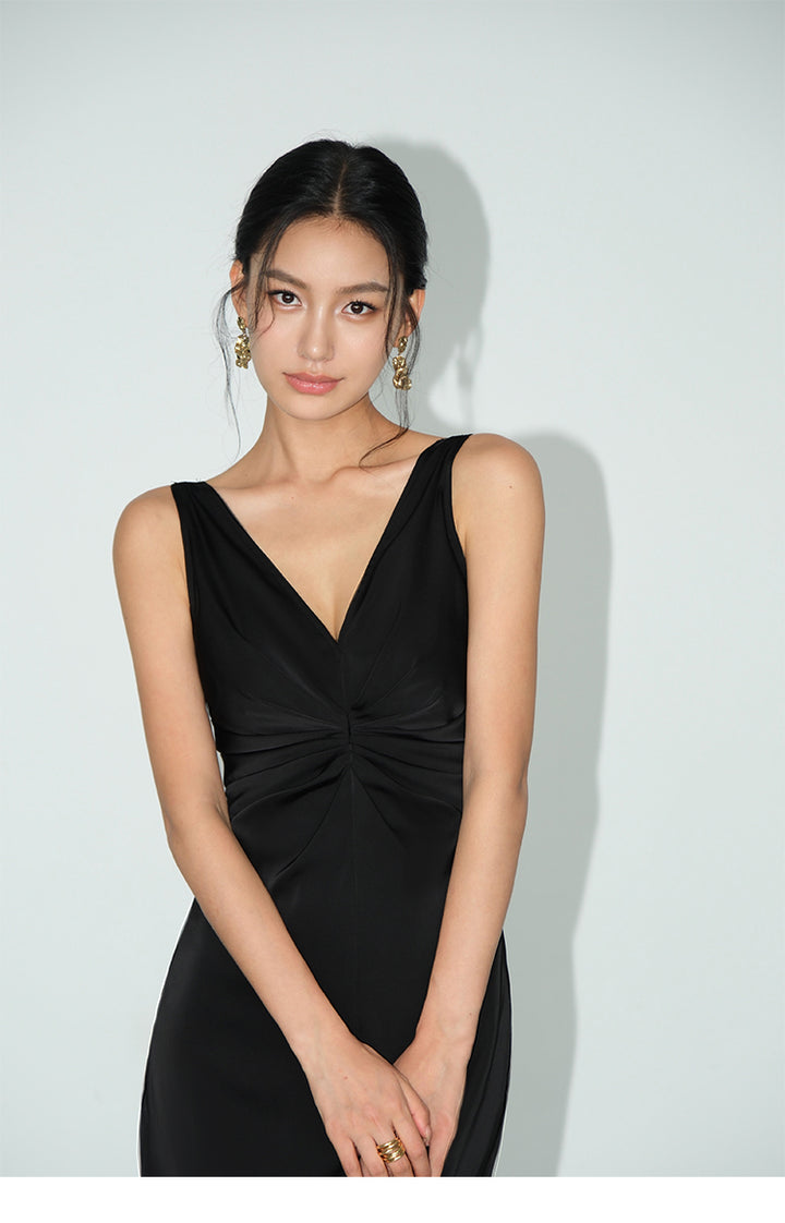 Satin Drape Dress NHSD0167