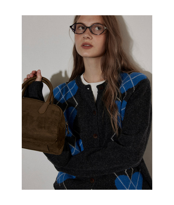 Argyle Heart Knit Cardigan LCAC0279