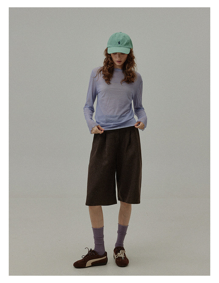 Wool Blend Relaxed Bermuda Shorts BMBS0273