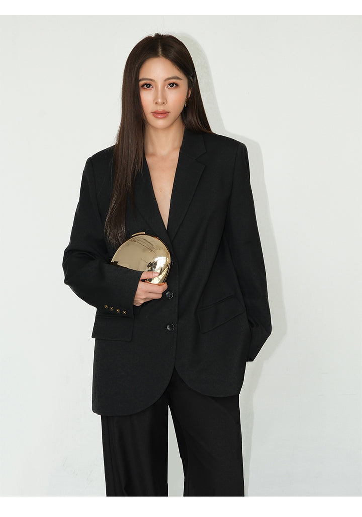 Asymmetrical Split-Hem Blazer NHSB0135