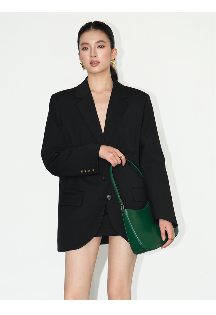 Asymmetrical Split-Hem Blazer NHSB0135