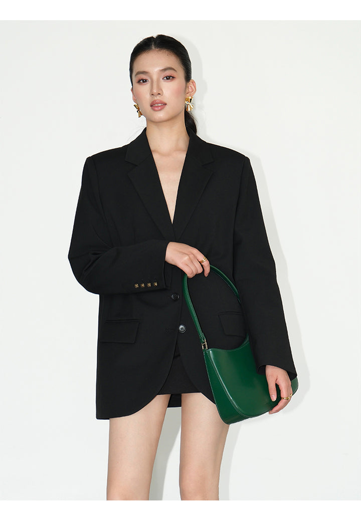 Asymmetrical Split-Hem Blazer NHSB0135