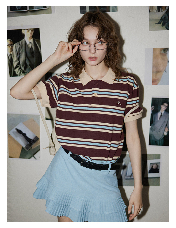 Sky Pleated Layered Mini Skirt BMMS0282