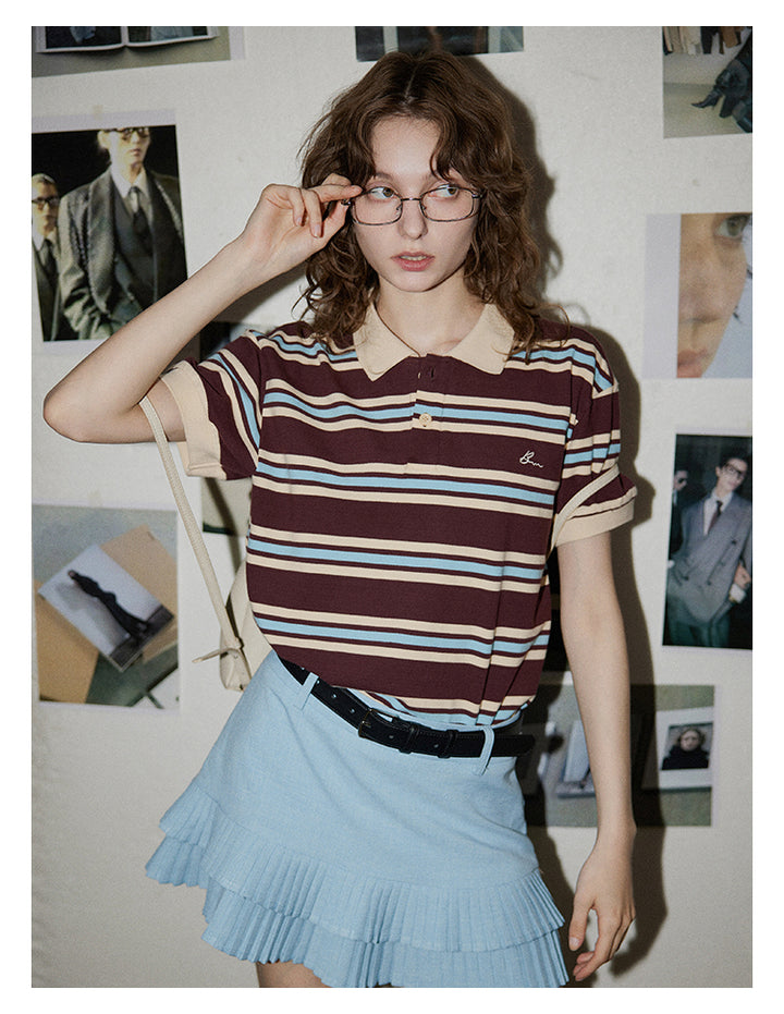 Sky Pleated Layered Mini Skirt BMMS0282