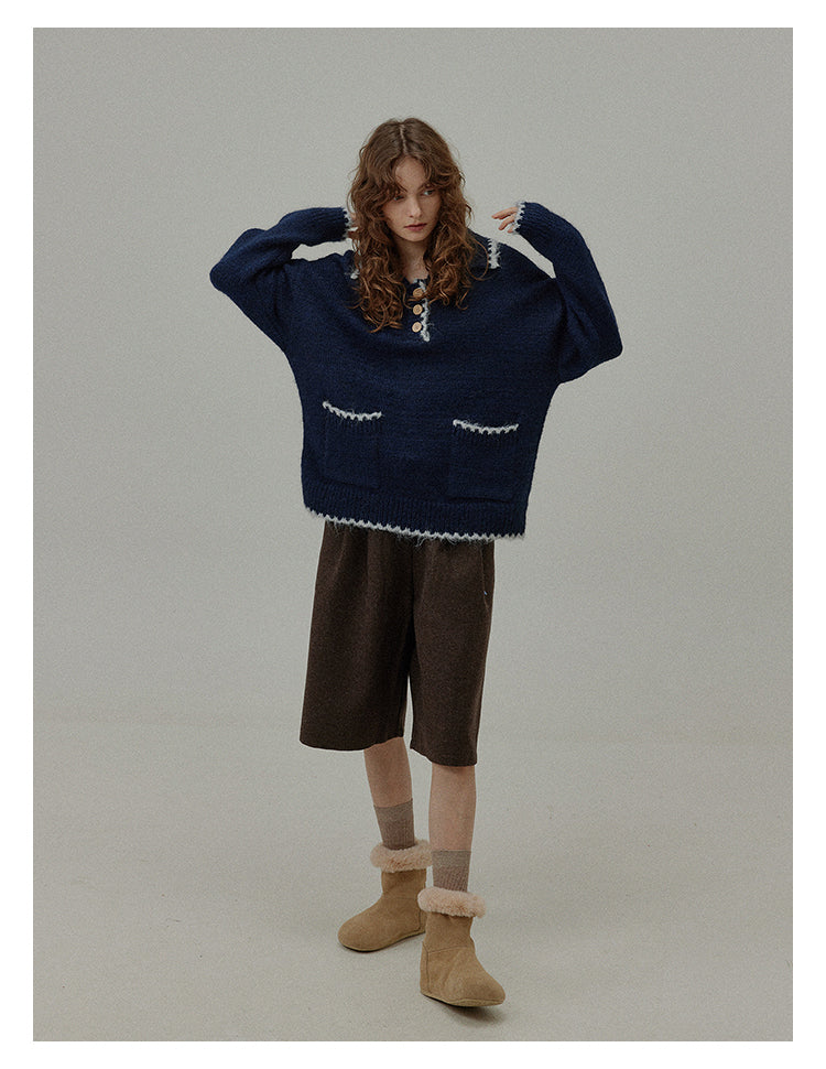 Wool Blend Relaxed Bermuda Shorts BMBS0273